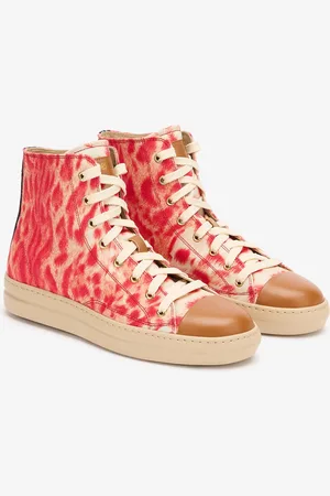 Roberto Cavalli High-Top Sneakers with Zebra Print
