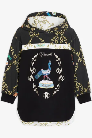 Roberto Cavalli Chaqueta de algodón con capucha y estampado Filigree