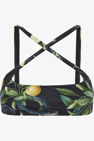 Roberto Cavalli Lemon print bandeau bikini