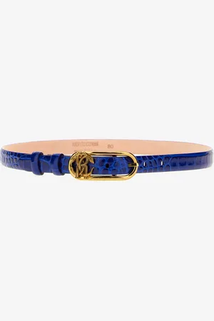 Roberto Cavalli Leather belt with Monogram Mirror Snake