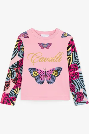 Roberto Cavalli Butterfly-Print Top