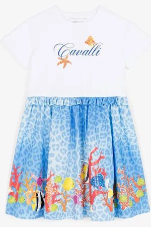 Roberto Cavalli Vestido estilo camiseta con motivo de peces