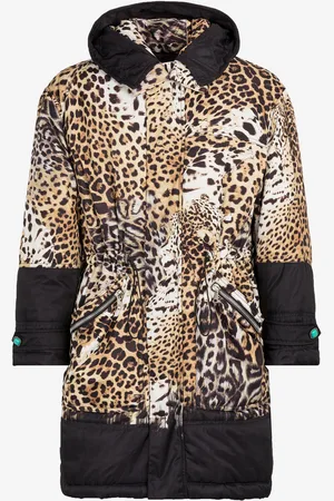 Roberto Cavalli Abrigo acolchado con estampado Leopard
