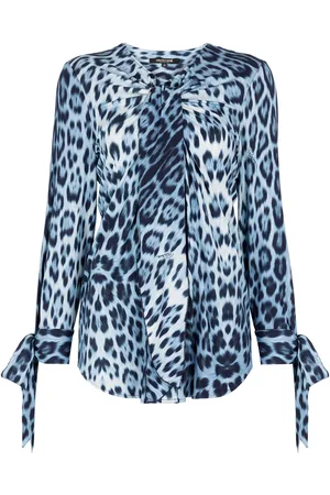 Roberto Cavalli Blue Leopard Shirt