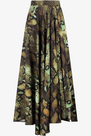 Roberto Cavalli Falda de seda con estampado Python