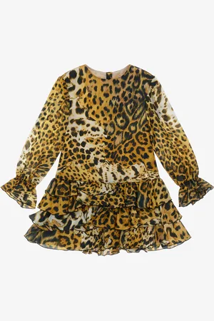 Roberto Cavalli Vestido estampado de leopardo