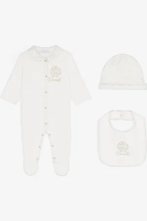 Roberto Cavalli Conjunto de algodón para bebé con logotipo y Monograma RC bordados