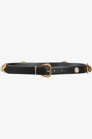 Roberto Cavalli Panther Head Leather Belt