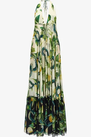 Roberto Cavalli Lemon print long dress