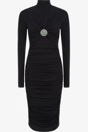 Roberto Cavalli Vestido midi con volantes y piedras