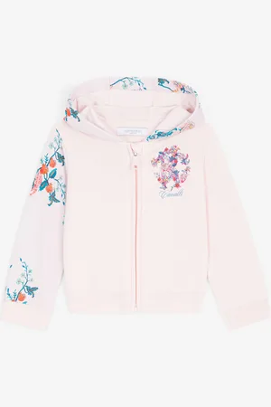 Roberto Cavalli Sudadera de algodón con capucha y estampados Floral y Jaguar