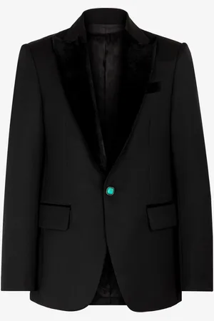 Roberto Cavalli Blazer de lana con adornos de terciopelo