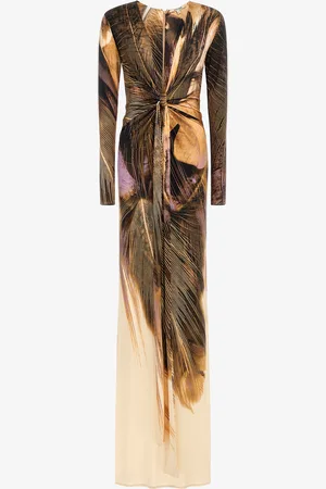 Roberto Cavalli Savage print long dress