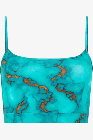 Roberto Cavalli Crop top con estampado Marble