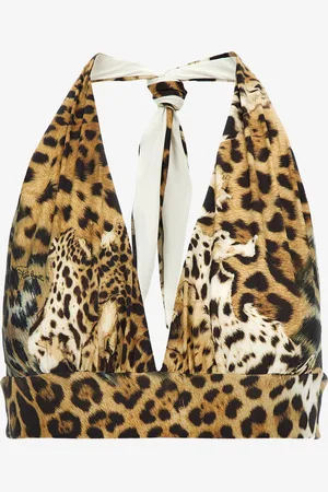 Roberto Cavalli Triangle bikini with Jaguar Skin