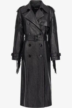 Roberto Cavalli Gabardina de Cuero con Flecos