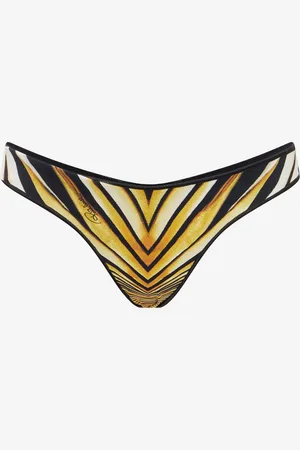 Roberto Cavalli Ray Of Gold Print Bikini Bottom