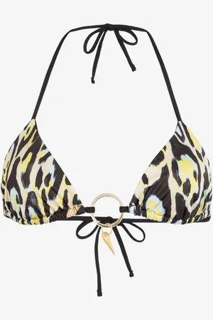Roberto Cavalli Top de bikini con estampado Leopard