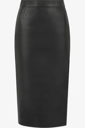 Roberto Cavalli Falda Midi De Piel Lisa