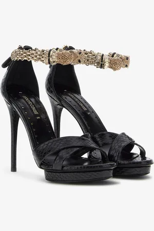 Roberto Cavalli Panther-head high-heel sandals