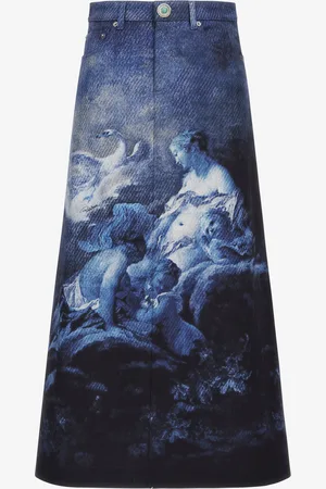 Roberto Cavalli Falda con estampado Denim Wild Leda