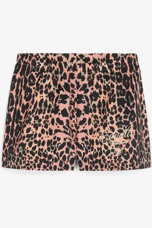 Roberto Cavalli Pantalón corto con estampado Leopard y logo bordado