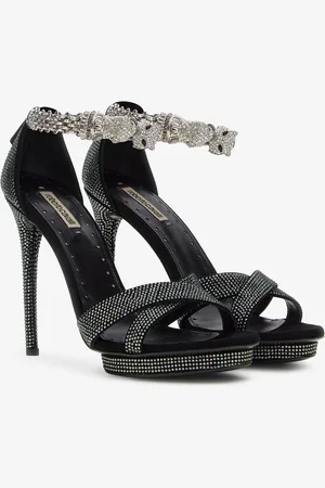 Roberto Cavalli Panther-head high-heel sandals