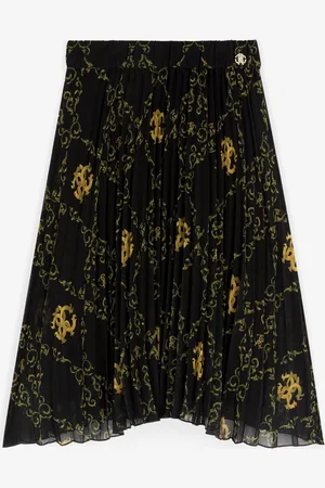 Roberto Cavalli Falda plisada con estampado Filigree