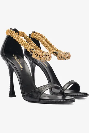 Roberto Cavalli Sandalias De Piel Con Cabezas De Tigre