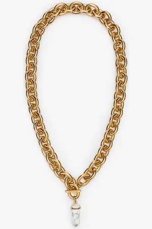 Roberto Cavalli Collar De Cadena Con Colgante De Piedra