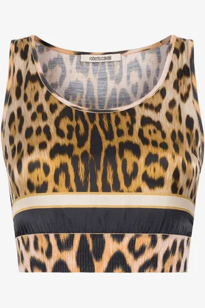 Roberto Cavalli Leopard-print cropped top