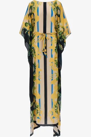 Roberto Cavalli Kaftano Lemon and Snake print