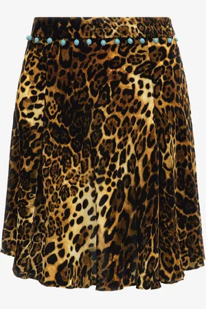 Roberto Cavalli Leopard print velvet skirt
