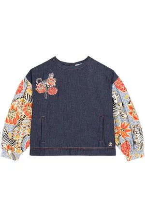 Roberto Cavalli Flower And Tiger-Print Top
