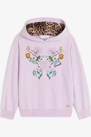 Roberto Cavalli Sudadera con capucha y monograma RC y flor bordados