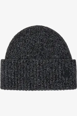 Roberto Cavalli Gorro Gris De Mezcla De Lana Y Cachemira Con Monogram Rc