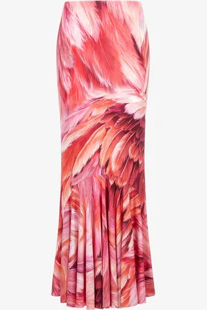 Roberto Cavalli Plumage print skirt