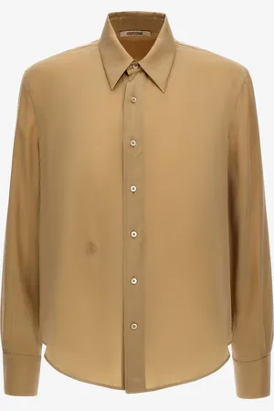 Roberto Cavalli Camisa Beige Con Monogram RC