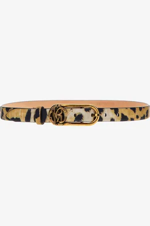 Roberto Cavalli Leather belt with Monogram Mirror Snake