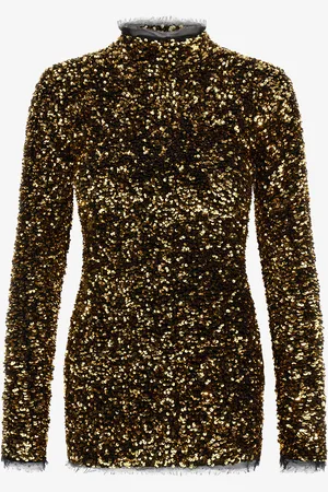 Roberto Cavalli Minivestido de Lentejuelas Doradas