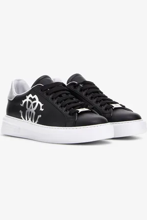 Roberto Cavalli Sneakers with Monogram Mirror Snake
