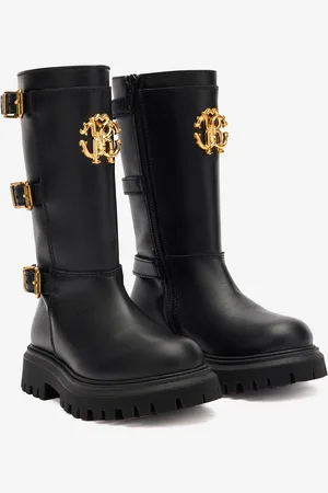 Roberto Cavalli Botas militares con hebillas y monograma RC