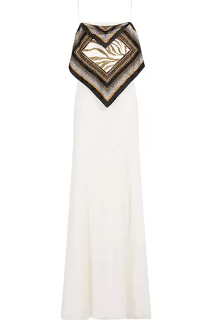 Roberto Cavalli Zebra Sequin-Embellished Layered Dress