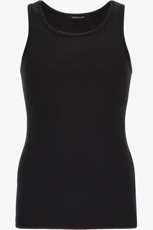 Roberto Cavalli Camiseta sin Mangas Negra Acanalado