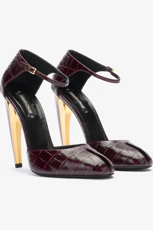 Roberto Cavalli Zapato De Salón De Piel Gofrada Con Tacón Fang
