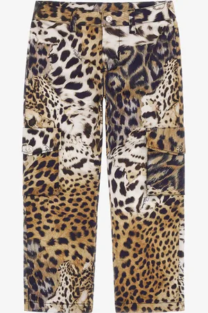 Roberto Cavalli Pantalones con estampado de piel de jaguar