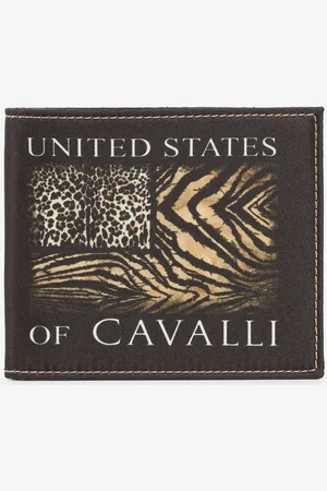 Roberto Cavalli Cartera plegable con estampado Animalier Patchwork