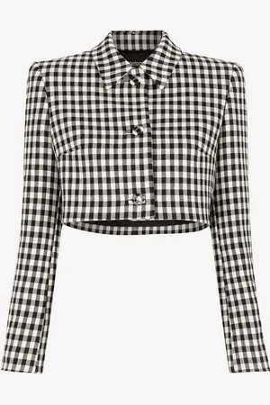 Roberto Cavalli Blazer corta con cuadros gingham