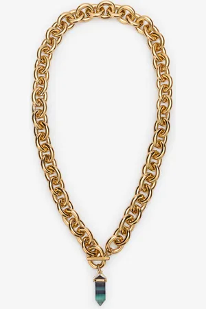 Roberto Cavalli Collar De Cadena Con Colgante De Piedra