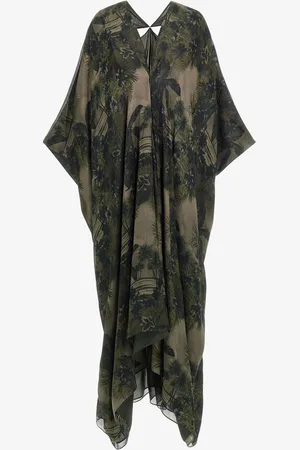 Roberto Cavalli Hawaii Green print Kaftan